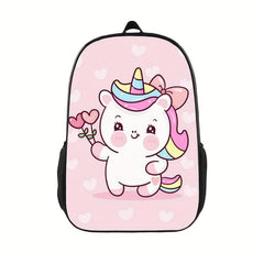 Unicorn Pattern Backpack for Kids, Lightweight Casual Backpack
