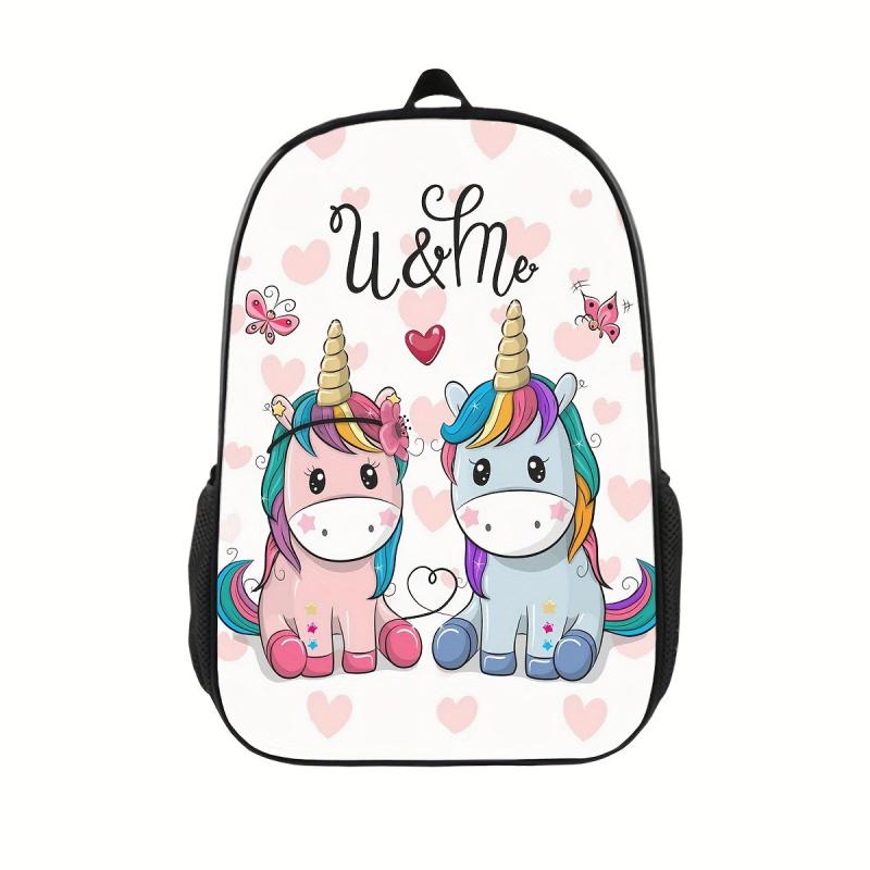 Unicorn Pattern Backpack for Kids, Lightweight Casual Backpack