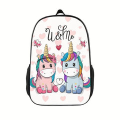 Unicorn Pattern Backpack for Kids, Lightweight Casual Backpack