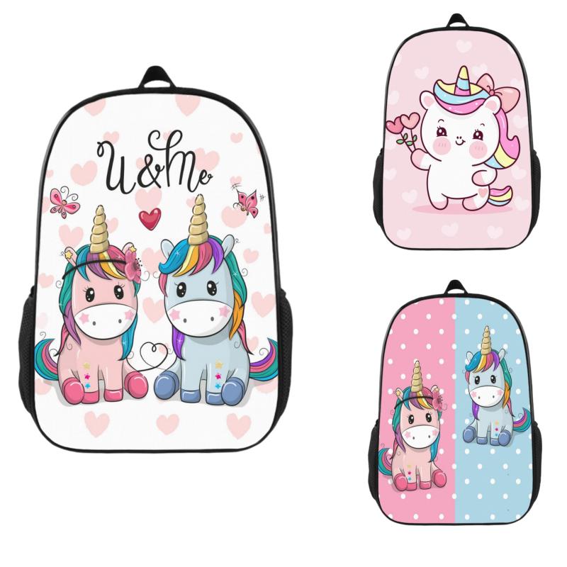 Unicorn Pattern Backpack for Kids, Lightweight Casual Backpack
