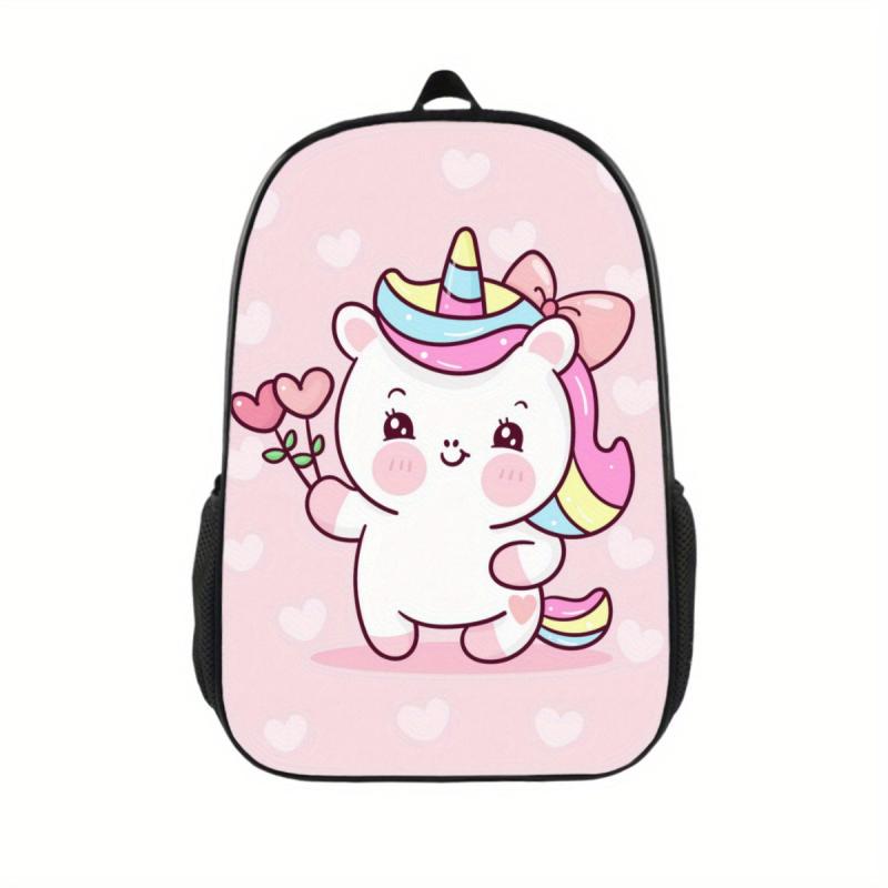 Unicorn Pattern Backpack for Kids, Lightweight Casual Backpack