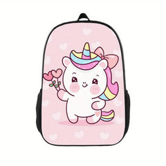 Unicorn Pattern Backpack for Kids, Lightweight Casual Backpack