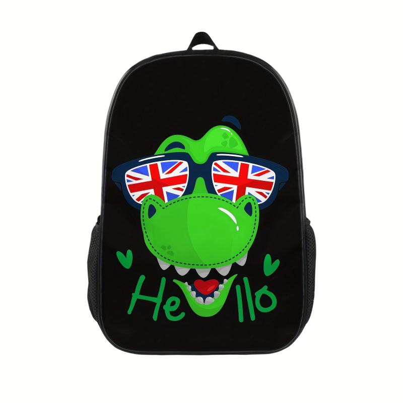 Colorful Dinosaur Sunglasses Print School Bag for Teens Boys Girls