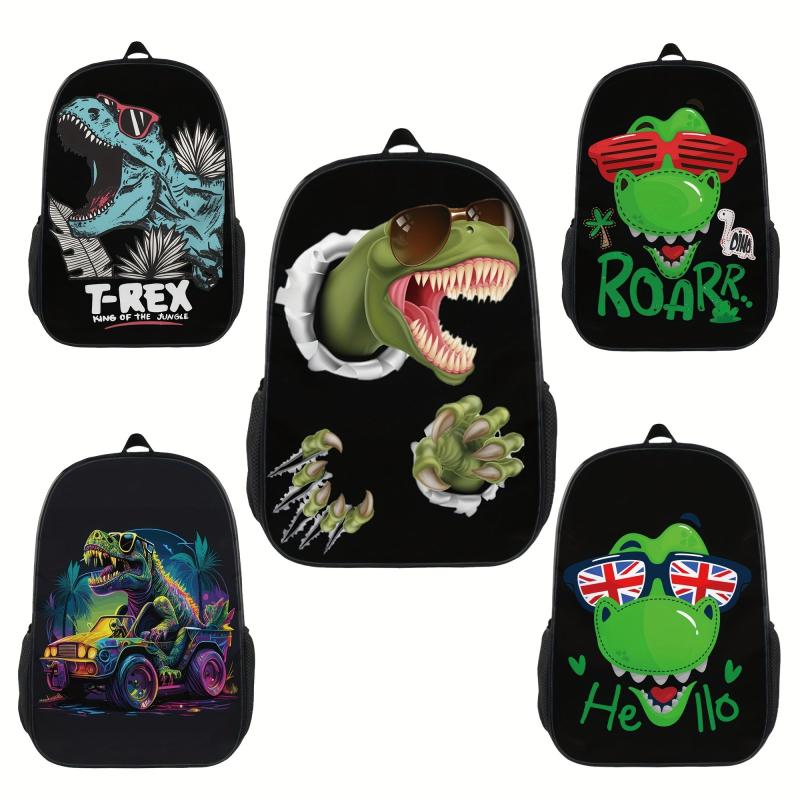 Colorful Dinosaur Sunglasses Print School Bag for Teens Boys Girls