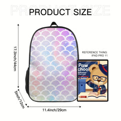 Colorful Mermaid Scale Backpack for Girls Boys Women Men
