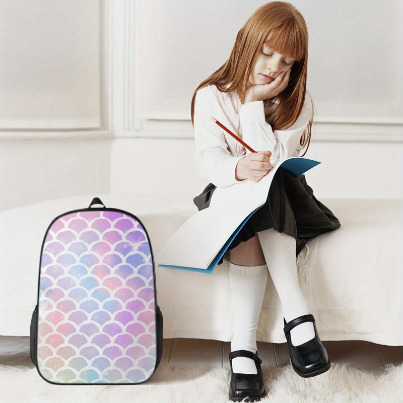 Colorful Mermaid Scale Backpack for Girls Boys Women Men