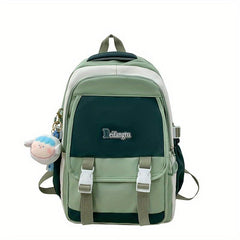Retro Contrast Backpack Lightweight Large Capacity School Travel Bag