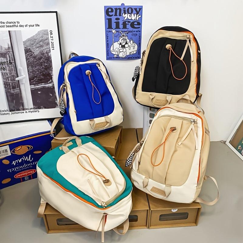 Large Capacity Block Backpack Casual School Bag Outdoor Travel Sports Daypack