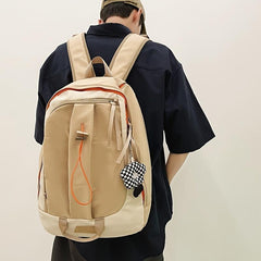 Large Capacity Block Backpack Casual School Bag Outdoor Travel Sports Daypack