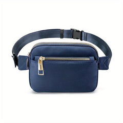 Minimalist Solid Square Waist Bag Zipper Sports Bag Women's Outdoor Purse
