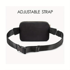 Minimalist Solid Square Waist Bag Zipper Sports Bag Women's Outdoor Purse