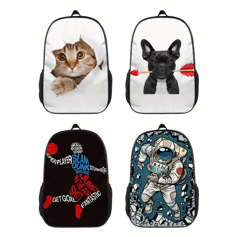 18 Cm Graphic Print Bookbags Lightweight Schoolbags - Assorted Colors & Designs