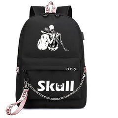 Halloween Skull Backpack Large Capacity Laptop Bag