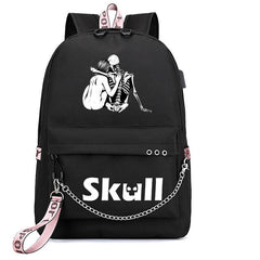 Halloween Skull Backpack Large Capacity Laptop Bag