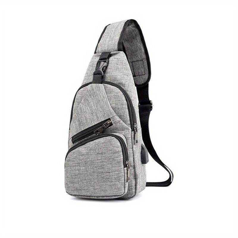 Outdoor Sling Bag Release Buckle Crossbody Bag With USB Charging Port