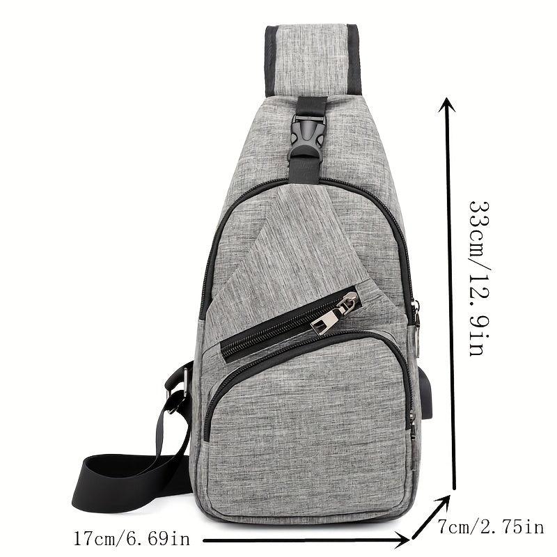 Outdoor Sling Bag Release Buckle Crossbody Bag With USB Charging Port