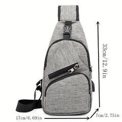 Outdoor Sling Bag Release Buckle Crossbody Bag With USB Charging Port