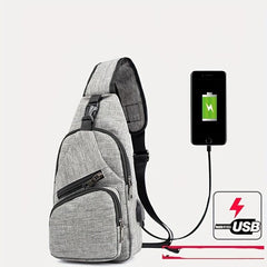Outdoor Sling Bag Release Buckle Crossbody Bag With USB Charging Port