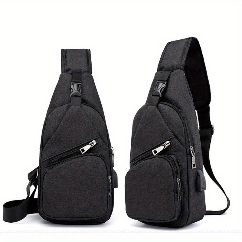 Outdoor Sling Bag Release Buckle Crossbody Bag With USB Charging Port