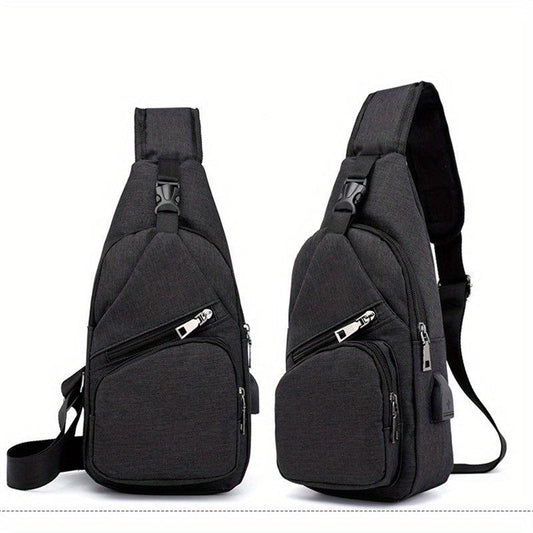 Outdoor Sling Bag Release Buckle Crossbody Bag With USB Charging Port