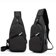 Outdoor Sling Bag Release Buckle Crossbody Bag With USB Charging Port