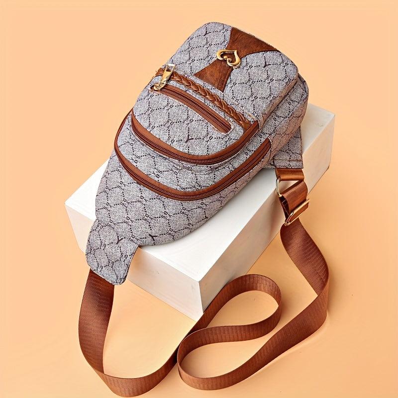 Classic Pattern Sling Bag Casual Multifunctional Chest Bag Women's Crossbody Bag