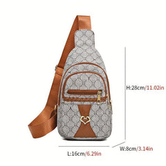 Classic Pattern Sling Bag Casual Multifunctional Chest Bag Women's Crossbody Bag