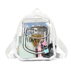 Casual Transparent PVC Backpack Letter Love Small Schoolbag