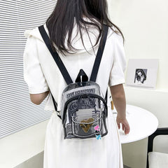 Casual Transparent PVC Backpack Letter Love Small Schoolbag
