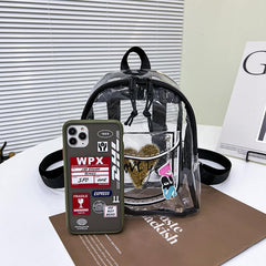 Casual Transparent PVC Backpack Letter Love Small Schoolbag