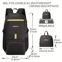 45L Lightweight Backpack for Traveling Camping Hiking Outdoor Sports Men Women