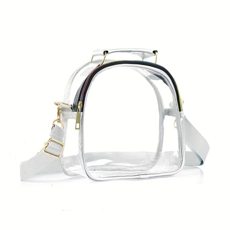 Transparent Crossbody Bag Rainbow Zipper Handbag for Travel