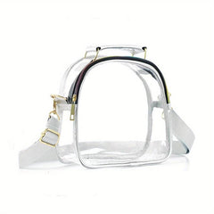 Transparent Crossbody Bag Rainbow Zipper Handbag for Travel