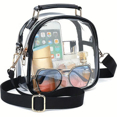 Transparent Crossbody Bag Rainbow Zipper Handbag for Travel