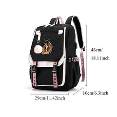 Girls Hairball Student Backpack w/ USB Charging Hole & Headphone Hole