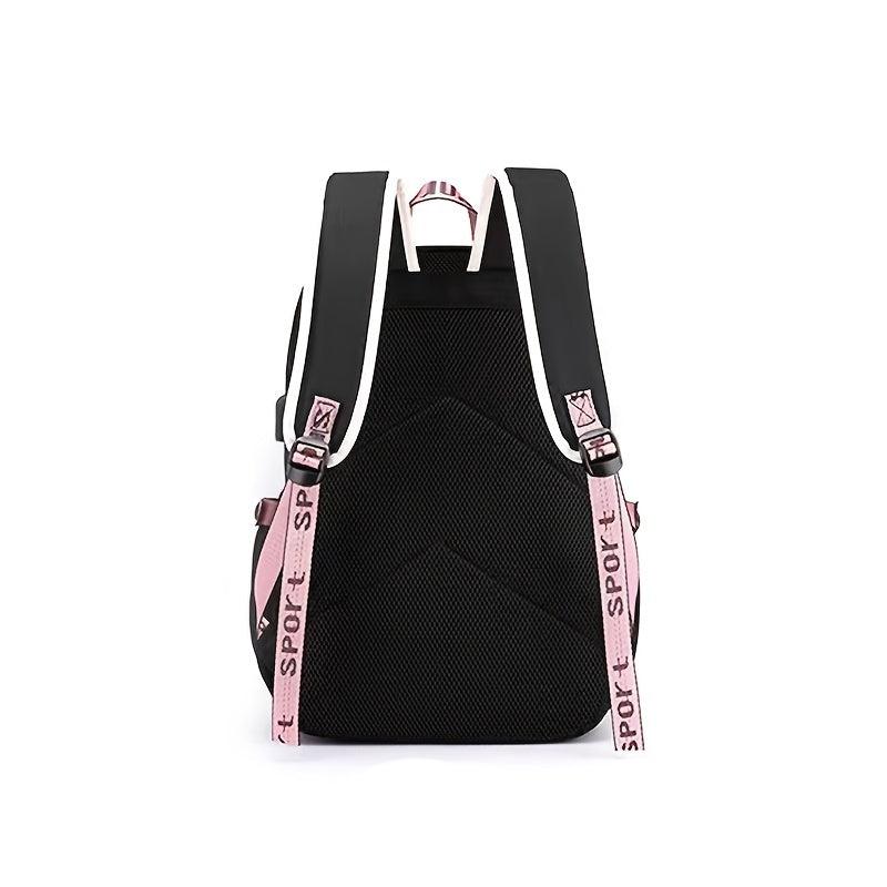 Girls Hairball Student Backpack w/ USB Charging Hole & Headphone Hole