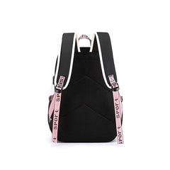Girls Hairball Student Backpack w/ USB Charging Hole & Headphone Hole