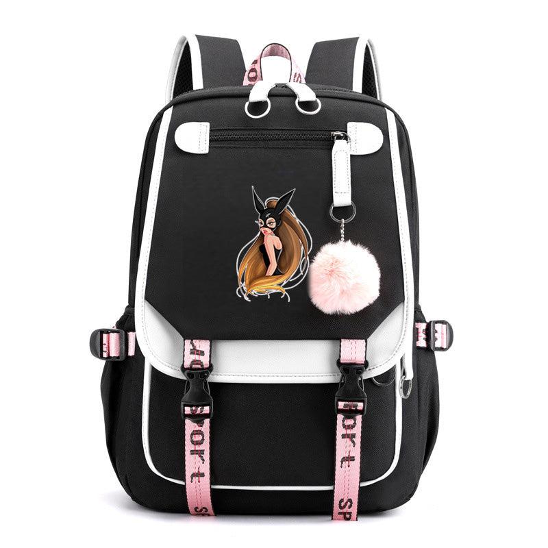 Girls Hairball Student Backpack w/ USB Charging Hole & Headphone Hole