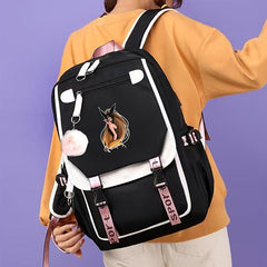 Girls Hairball Student Backpack w/ USB Charging Hole & Headphone Hole
