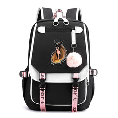 Girls Hairball Student Backpack w/ USB Charging Hole & Headphone Hole