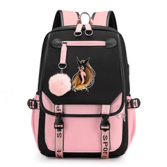 Girls Hairball Student Backpack w/ USB Charging Hole & Headphone Hole