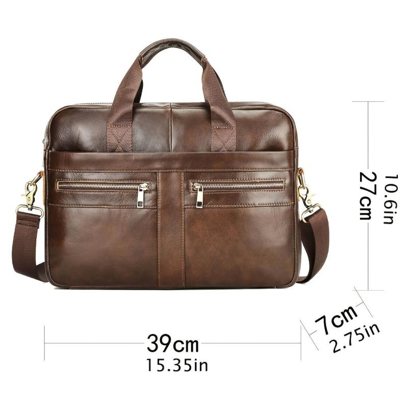Men's Leather Shoulder Crossbody Bag Business Briefcase