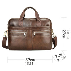 Men's Leather Shoulder Crossbody Bag Business Briefcase