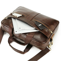 Men's Leather Shoulder Crossbody Bag Business Briefcase