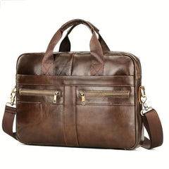 Men's Leather Shoulder Crossbody Bag Business Briefcase
