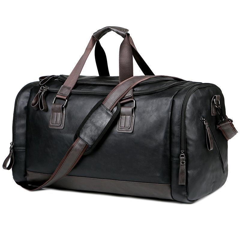 Men Leather Travel Bags Carry On Luggage Bag Duffel Handbag Weekend Tote