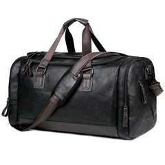 Men Leather Travel Bags Carry On Luggage Bag Duffel Handbag Weekend Tote