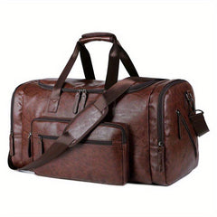 Men Leather Travel Bags Carry On Luggage Bag Duffel Handbag Weekend Tote