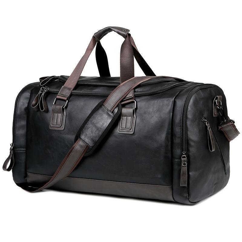 Men Leather Travel Bags Carry On Luggage Bag Duffel Handbag Weekend Tote