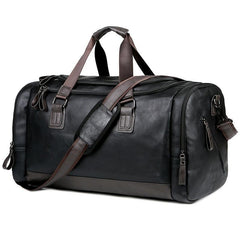 Men Leather Travel Bags Carry On Luggage Bag Duffel Handbag Weekend Tote